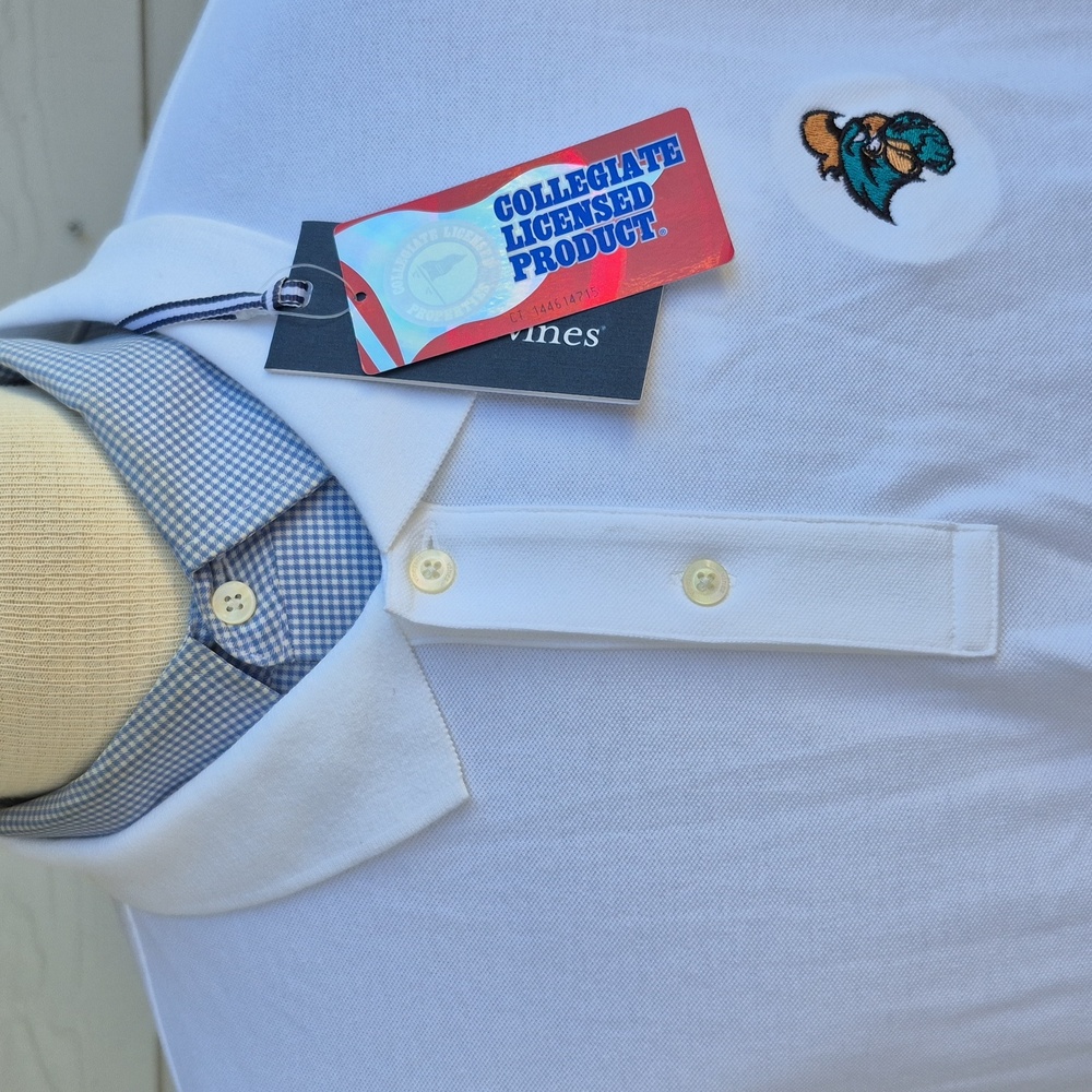 VINEYARD VINES‎ Coastal Carolina Embroidered Solid White 2XL Mens Polo Shirt NEW